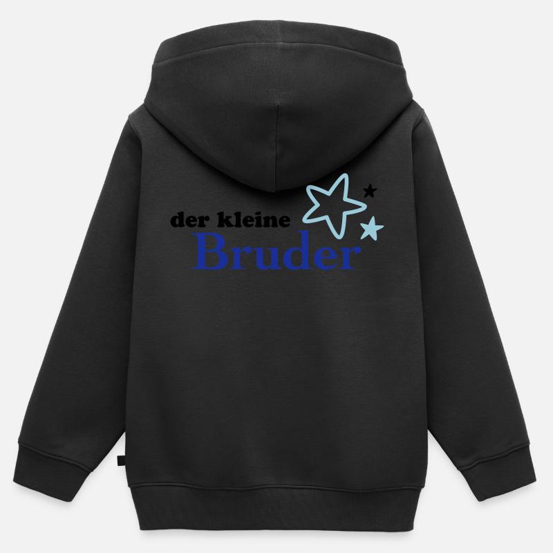 petit frère - Sweat Premium à capuche zippé enfant bio - noir