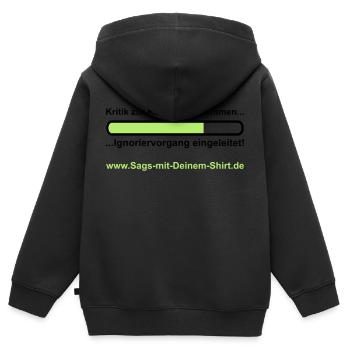 Ignoriervorgang - Promotion - Kinder Premium Organic Zip Hoodie - Schwarz - Hinten - AI Model Kid Male (0cm)