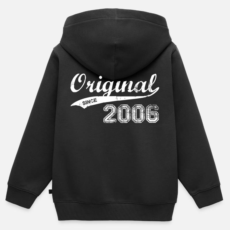 2006 - Kinder Premium Organic Zip Hoodie - Schwarz