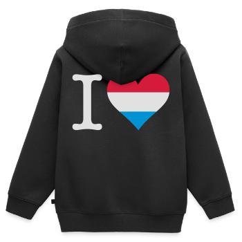 Ich liebe Holland - Kinder Premium Organic Zip Hoodie - Schwarz - Hinten - AI Model Kid Male (0cm)