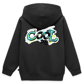 fraîche motif graffiti garçon - chemise cool pour les enfants - Sweat Premium à capuche zippé enfant bio - noir - Dos - AI Model Kid Male (0cm)