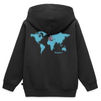 bayern weltkarte - Kinder Premium Organic Zip Hoodie - Schwarz - Hinten - AI Model Kid Male (0cm)