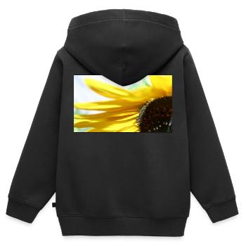 Sonnenblume - Kinder Premium Organic Zip Hoodie - Schwarz - Hinten - AI Model Kid Male (0cm)