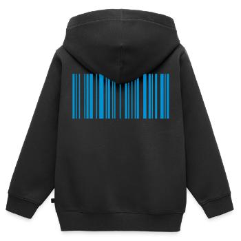 BARCODE JULIA - Kinder Premium Organic Zip Hoodie - Schwarz - Hinten - AI Model Kid Male (0cm)