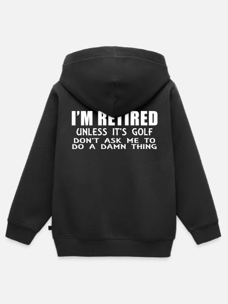 Jestem WYKORZYSTANY, chyba że to golf! - Hoodie Premium med dragkedja barn ekologisk - svart