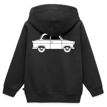  500 Coupé 1c - Sweat Premium à capuche zippé enfant bio - noir - Dos - AI Model Kid Male (0cm)