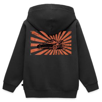 ImprezaRising - Kinder Premium Organic Zip Hoodie - Schwarz - Hinten - AI Model Kid Male (0cm)