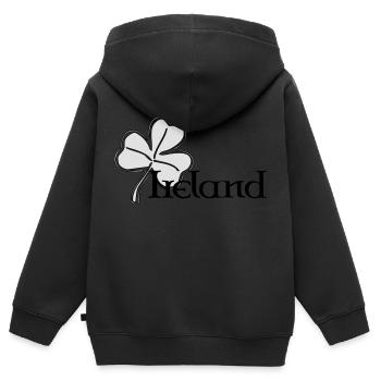Irland - Kinder Premium Organic Zip Hoodie - Schwarz - Hinten - AI Model Kid Male (0cm)