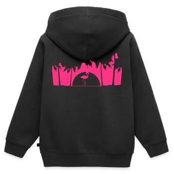urlaub palmen miami ferien sonne sommer insel meer - Kinder Premium Organic Zip Hoodie - Schwarz - Hinten - AI Model Kid Male (0cm)