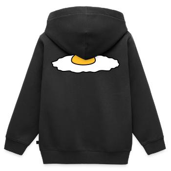 oeuf au plat manger délicieux cuire le chef - Sweat Premium à capuche zippé enfant bio - noir - Dos - AI Model Kid Male (0cm)
