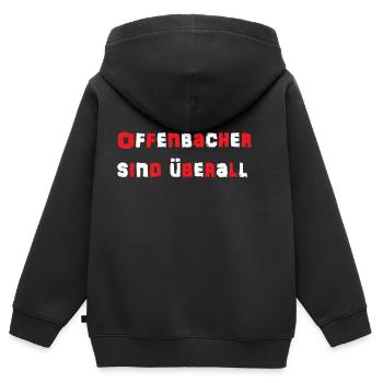 Offenbach - Sweat Premium à capuche zippé enfant bio - noir - Dos - AI Model Kid Male (0cm)