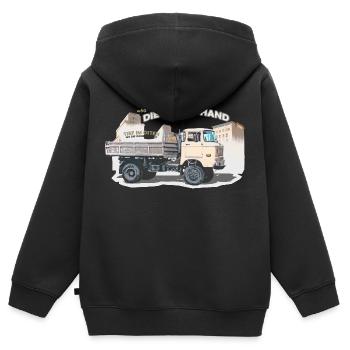 ifa w50 lkw ddr ossi - Kinder Premium Organic Zip Hoodie - Schwarz - Hinten - AI Model Kid Male (0cm)