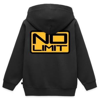 No Limit Shield - Kinder Premium Organic Zip Hoodie - Schwarz - Hinten - AI Model Kid Male (0cm)