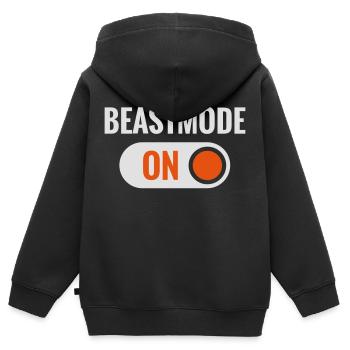Beast Mode - Kinder Premium Organic Zip Hoodie - Schwarz - Hinten - AI Model Kid Male (0cm)