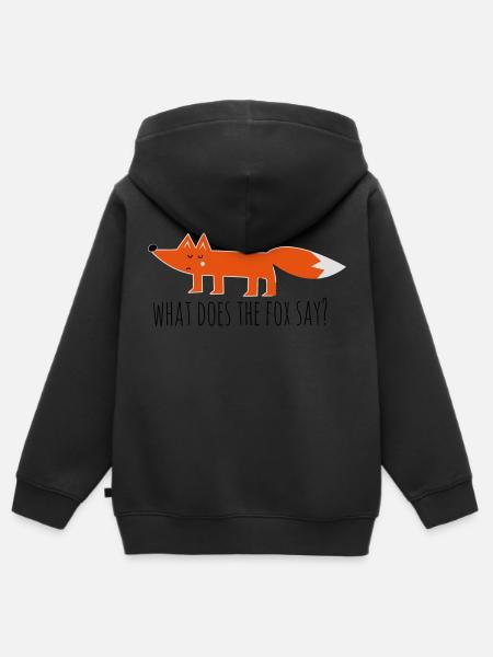 Funny what does the fox say ring ding meme song - Kids Premium Organic Zip-up Hoodie - black