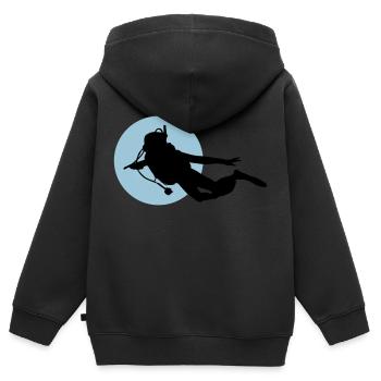 Diving - Kinder Premium Organic Zip Hoodie - Schwarz - Hinten - AI Model Kid Male (0cm)