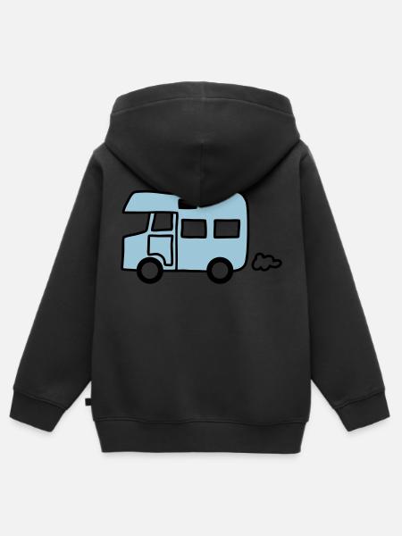 Wohnmobil - Caravan - V2 - Kinder Premium Organic Zip Hoodie - Schwarz