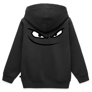mund gesicht boese augen gefaehrlich gemein comic - Kinder Premium Organic Zip Hoodie - Schwarz - Hinten - AI Model Kid Male (0cm)