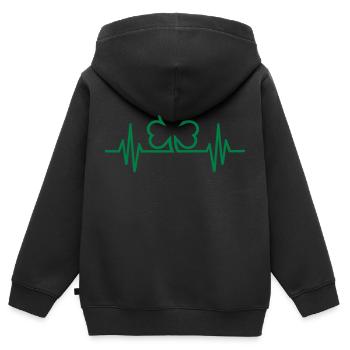 Shamrock - Kinder Premium Organic Zip Hoodie - Schwarz - Hinten - AI Model Kid Male (0cm)