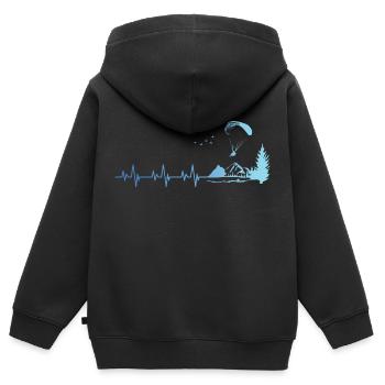 Gleitschirmfliegen - Gleitschirm - Kinder Premium Organic Zip Hoodie - Schwarz - Hinten - AI Model Kid Male (0cm)