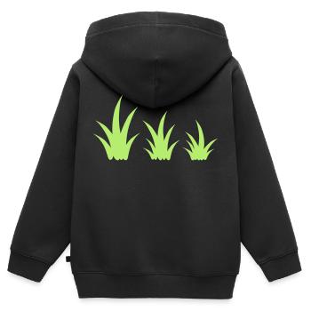Gras Grasbüschel Vorlage Dekoration Clipart Design - Kinder Premium Organic Zip Hoodie - Schwarz - Hinten - AI Model Kid Male (0cm)