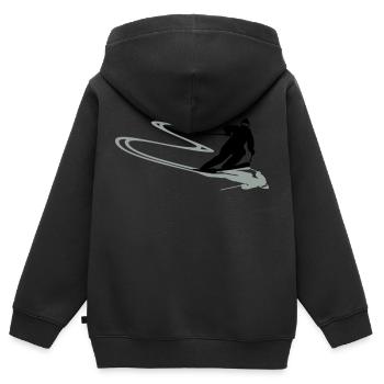Skifahrer Spur - Kinder Premium Organic Zip Hoodie - Schwarz - Hinten - AI Model Kid Male (0cm)