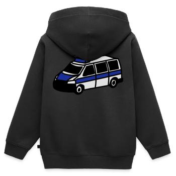 Polizeiwagen - Kinder Premium Organic Zip Hoodie - Schwarz - Hinten - AI Model Kid Male (0cm)