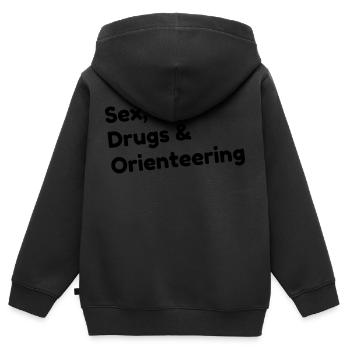 Orienteering / Orienteer / Orientierungslauf - Kinder Premium Organic Zip Hoodie - Schwarz - Hinten - AI Model Kid Male (0cm)