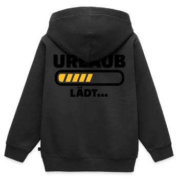 Urlaub - Kinder Premium Organic Zip Hoodie - Schwarz - Hinten - AI Model Kid Male (0cm)
