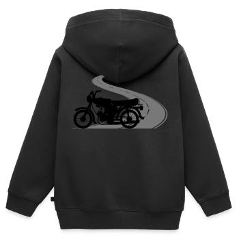 Fahrzeug - Simson Straße - Kinder Premium Organic Zip Hoodie - Schwarz - Hinten - AI Model Kid Male (0cm)