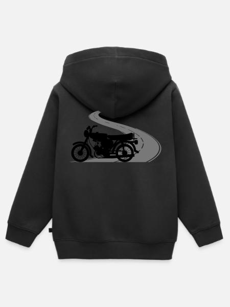 Fahrzeug - Simson Straße - Kinder Premium Organic Zip Hoodie - Schwarz