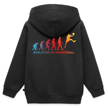 Évolution du dégradé du panier - Sweat Premium à capuche zippé enfant bio - noir - Dos - AI Model Kid Male (0cm)