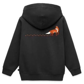 Fuchs Fuchsspur - Kinder Premium Organic Zip Hoodie - Schwarz - Hinten - AI Model Kid Male (0cm)