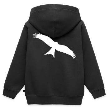 Rot-Milan - Kinder Premium Organic Zip Hoodie - Schwarz - Hinten - AI Model Kid Male (0cm)