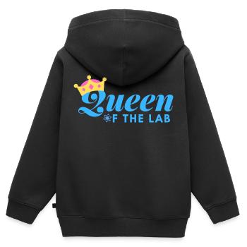 KÖNIGIN DES LABORS - MEDIZINISCHER LABORWISSENSCHAFTLER - Kinder Premium Organic Zip Hoodie - Schwarz - Hinten - AI Model Kid Male (0cm)