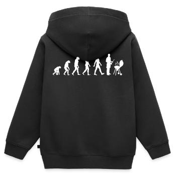 Barbecue Grill Roi Barbecue - Sweat Premium à capuche zippé enfant bio - noir - Dos - AI Model Kid Male (0cm)