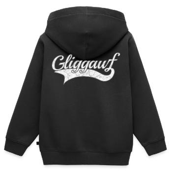 Glück auf - Kinder Premium Organic Zip Hoodie - Schwarz - Hinten - AI Model Kid Male (0cm)