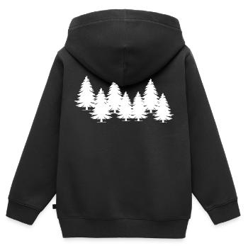 Arbres - Sweat Premium à capuche zippé enfant bio - noir - Dos - AI Model Kid Male (0cm)