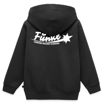 Logo Funke - Kinder Premium Organic Zip Hoodie - Schwarz - Hinten - AI Model Kid Male (0cm)