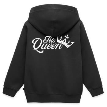 His Queen - Sweat Premium à capuche zippé enfant bio - noir - Dos - AI Model Kid Male (0cm)