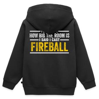 J’ai jeté Fireball Wizard Sorcerer DM Gift TTRPG - Sweat Premium à capuche zippé enfant bio - noir - Dos - AI Model Kid Male (0cm)