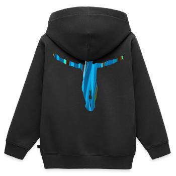 jump,cliffhanger,jumper,graffiti,blue - Kids Premium Organic Zip-up Hoodie - black - Back - AI Model Kid Male (0cm)
