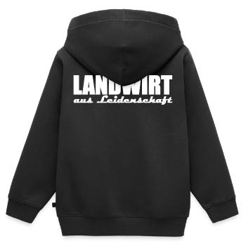 Landwirt aus Leidenschaft - Kinder Premium Organic Zip Hoodie - Schwarz - Hinten - AI Model Kid Male (0cm)