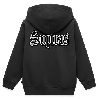 hooligan hools tribüne bloc 9a suptras ultras ventilateur - Sweat Premium à capuche zippé enfant bio - noir - Dos - AI Model Kid Male (0cm)