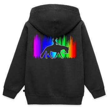 Westernreiten Westernreiter Pferdeliebhaber - Kinder Premium Organic Zip Hoodie - Schwarz - Hinten - AI Model Kid Male (0cm)