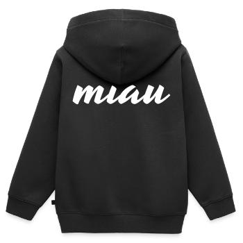 Miau - Kinder Premium Organic Zip Hoodie - Schwarz - Hinten - AI Model Kid Male (0cm)