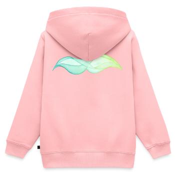 abstract wave - Sweat Premium à capuche zippé enfant bio - rose - Dos - AI Model Kid Female (0cm)