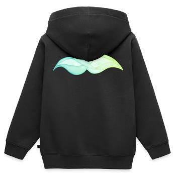 abstract wave - Sweat Premium à capuche zippé enfant bio - noir - Dos - AI Model Kid Male (0cm)