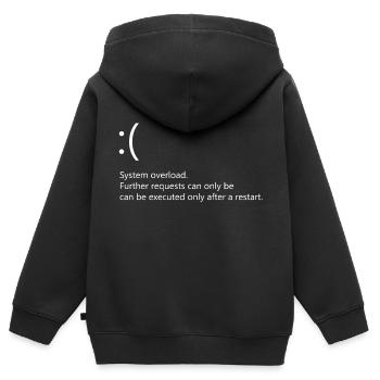System overload - Windows Fehler - Kinder Premium Organic Zip Hoodie - Schwarz - Hinten - AI Model Kid Male (0cm)