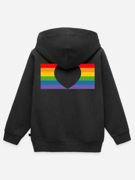 pride regenbogen flag - Kinder Premium Organic Zip Hoodie - Schwarz